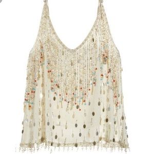 Calypso St. Barth Marseilles Embellished Silk Tank